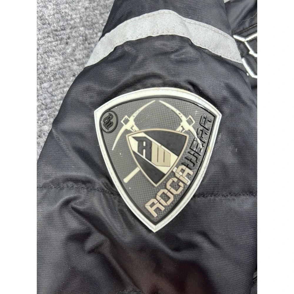 VTG‎ Rocawear Toddler Boys 3T Down Puffer Jacket Black Gray Removable Hood NWT